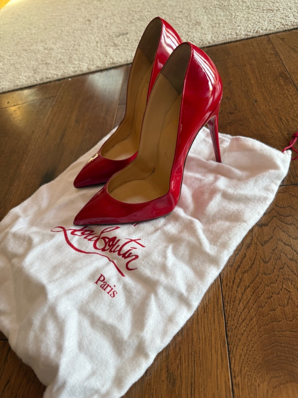 Christian Louboutin Red Patent Pointed-Toe Stilettos